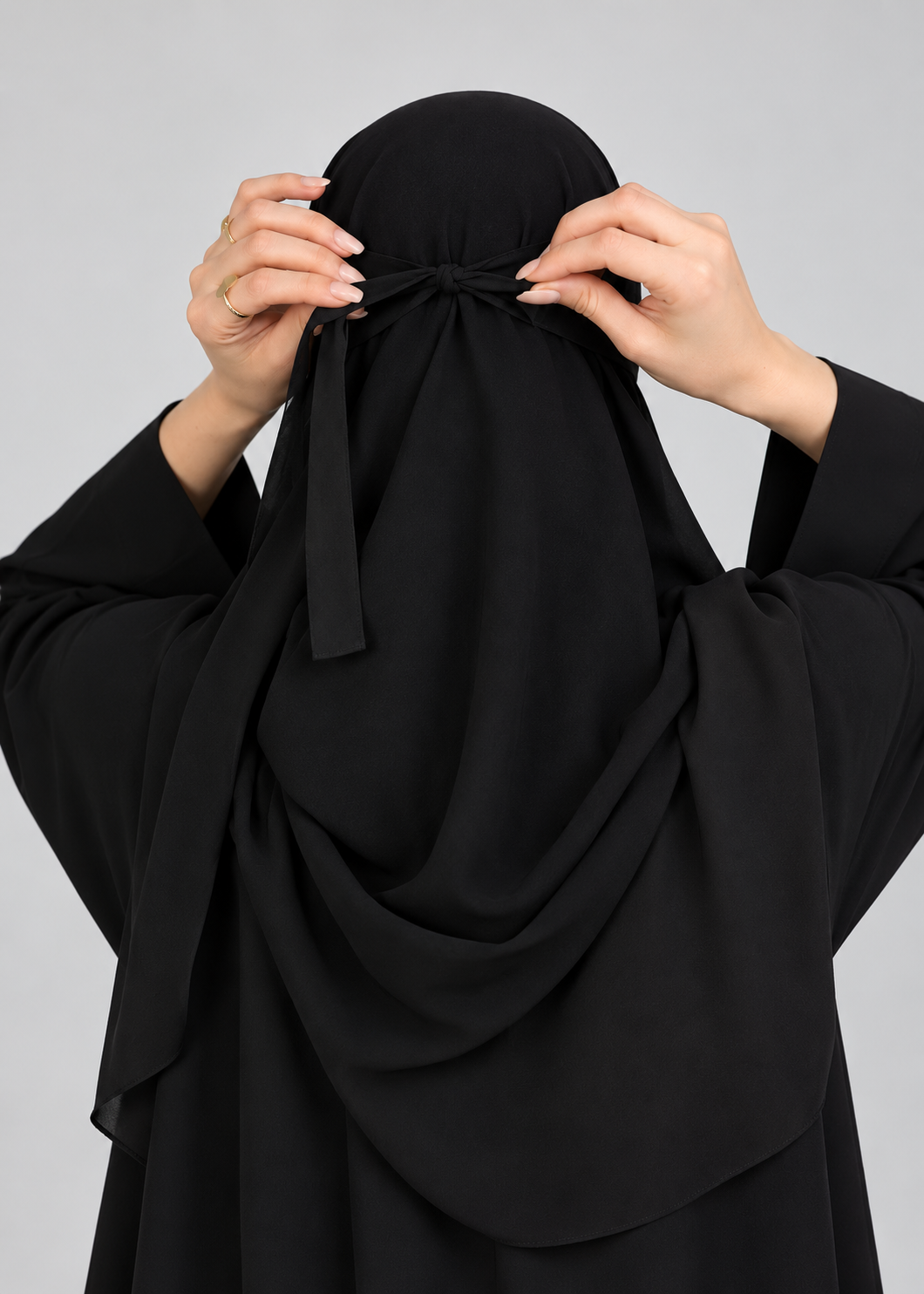 Original Faux Leather Detail Saudi Niqab Secondary image