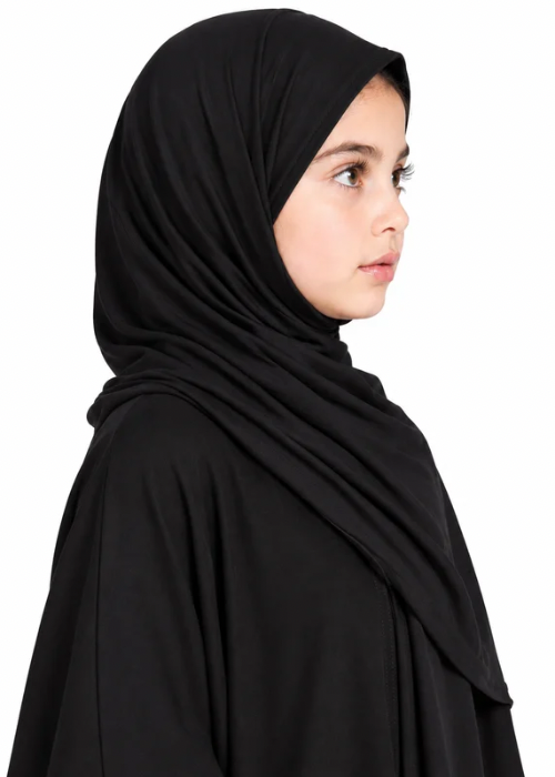 Junior Black Premium Jersey Instant Hijab