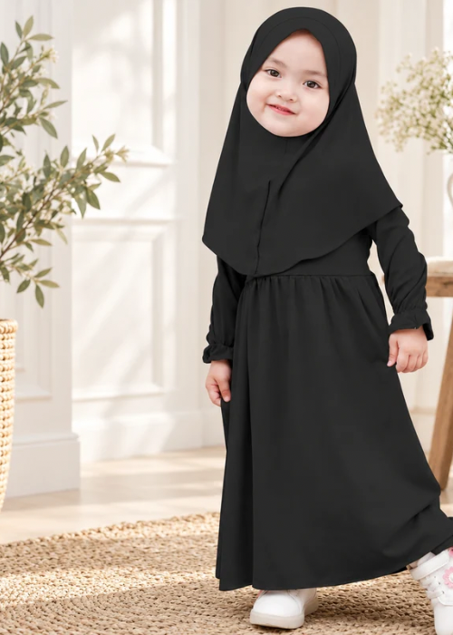 Black Makhna Hijab – Ages 1–5 Secondary image