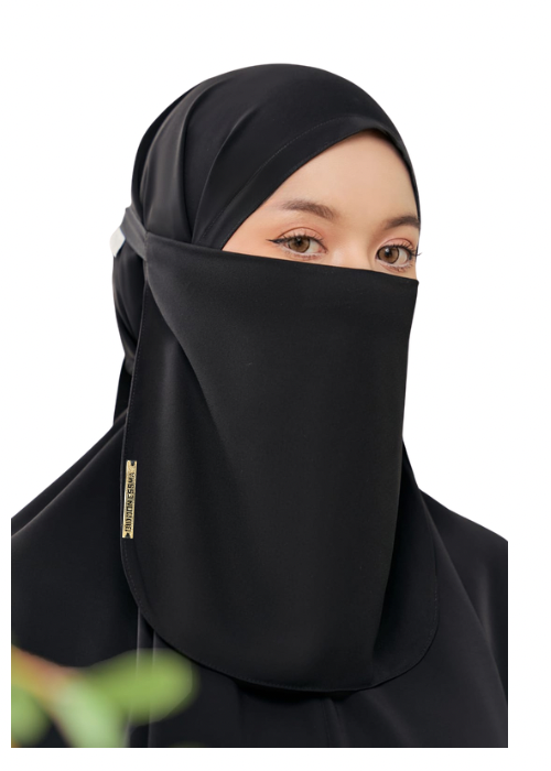 Curved Metal Logo Half Niqab