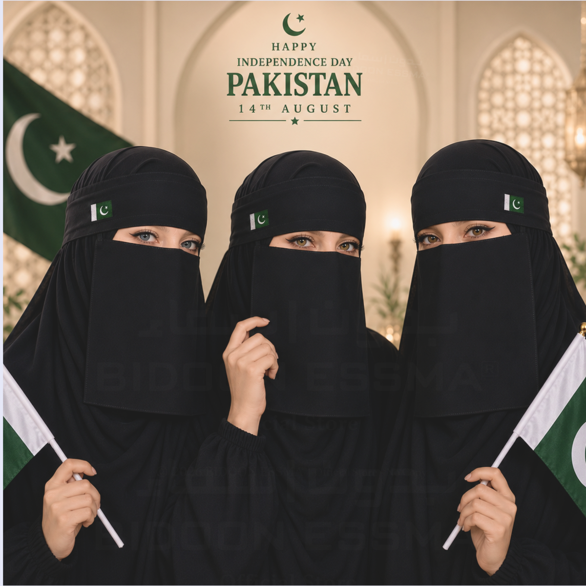 Pakistan Flag Embroidered Saudi Niqab