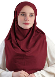 Al Amira Arabic Saudi Hijab-Plain Jersey Cotton  Red