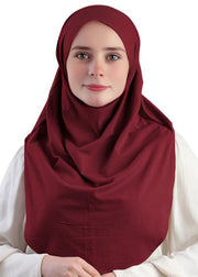 Al Amira Arabic Saudi Hijab-Plain Jersey Cotton  Red