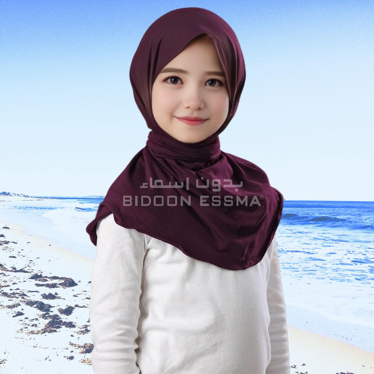 Purple Snap Hijab for Girls Secondary image