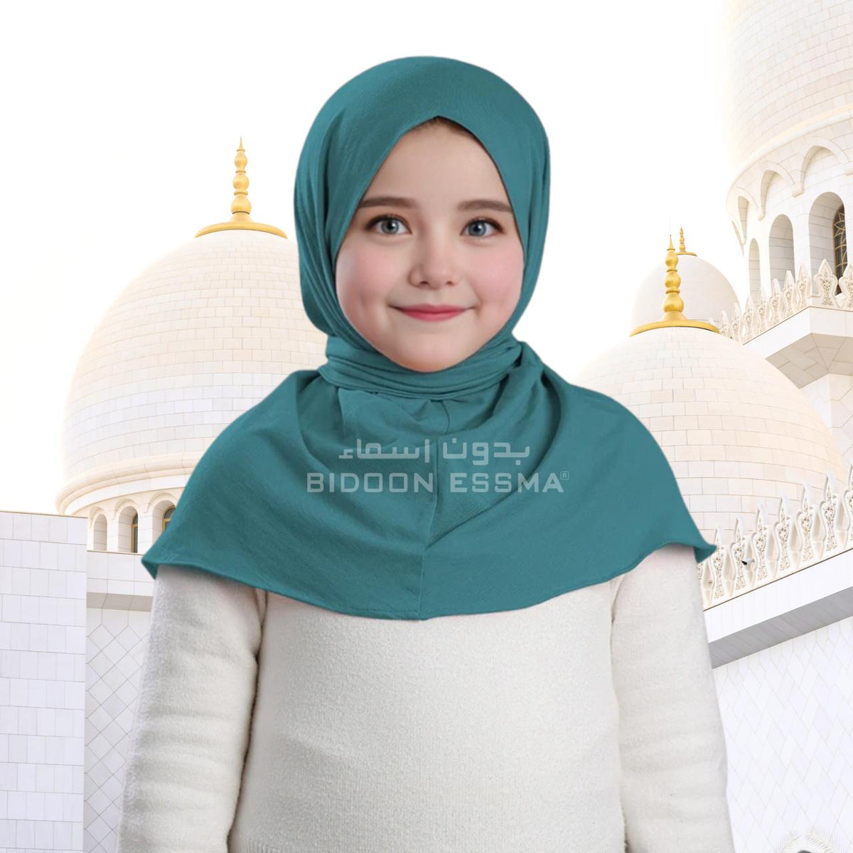 Light Blue Snap Hijab for Girls
