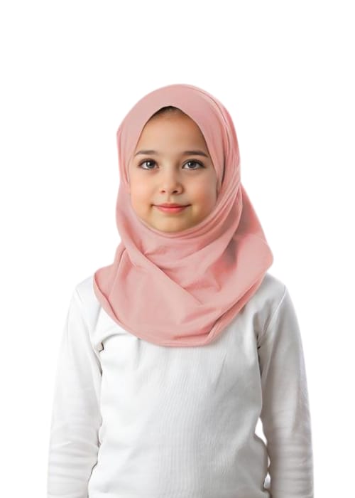 Al Amira Hijab Girls-Plain Jersey Cotton - Papaya Punch