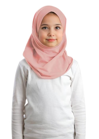Al Amira Hijab Girls-Plain Jersey Cotton - Papaya Punch