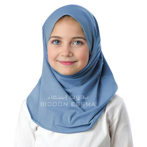 Al Amira Hijab Girls-Plain Jersey Cotton - Light Blue